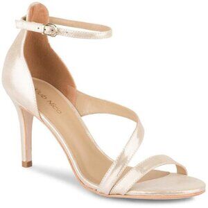 Klub Nico Aleda Stiletto Asymmetrical Heels Champagne Gloss Glitter Size 7